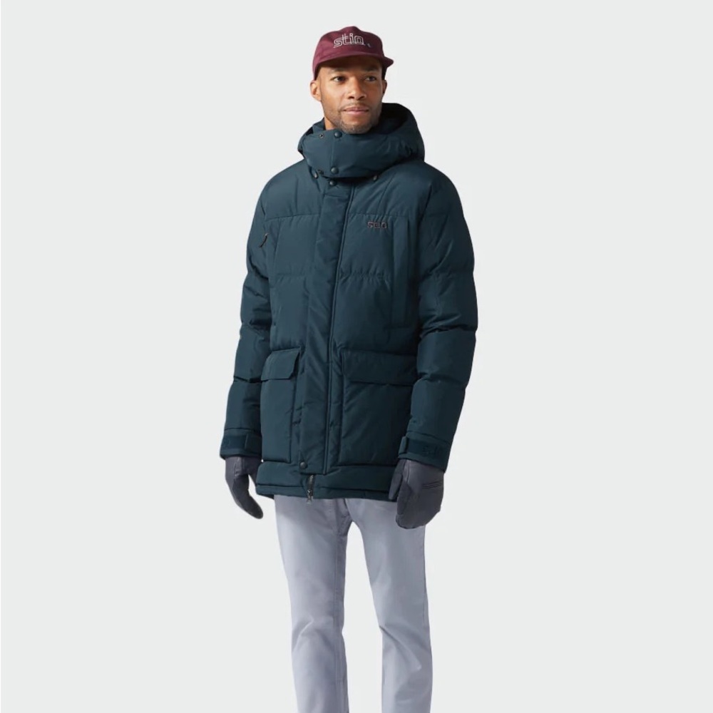 Stio Mens Colter Down Parka - True Navy - size S, perfect winter coat!